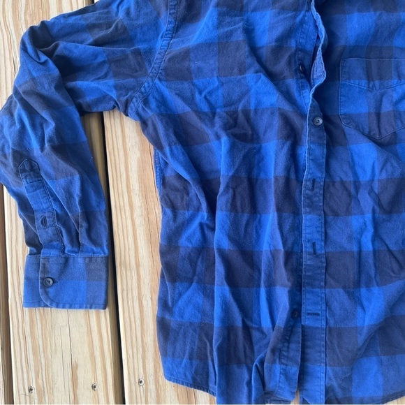 UNTUCKit mens plaid flannel blue button up shirt Large - Picture 2 of 8